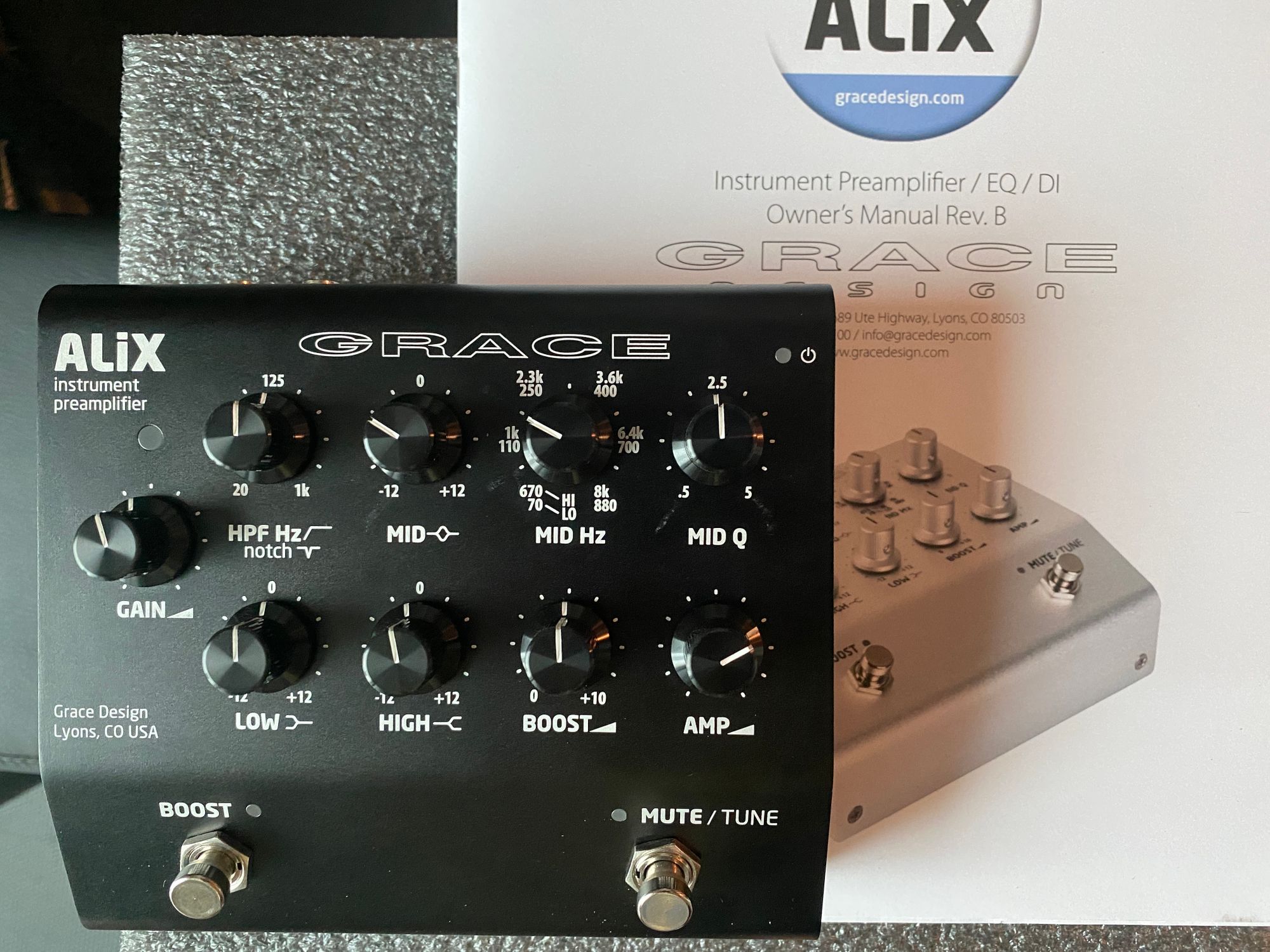 GRACE DESIGN ALIX 프리앰프 / D.I 판매합니다. 중고악기 뮬
